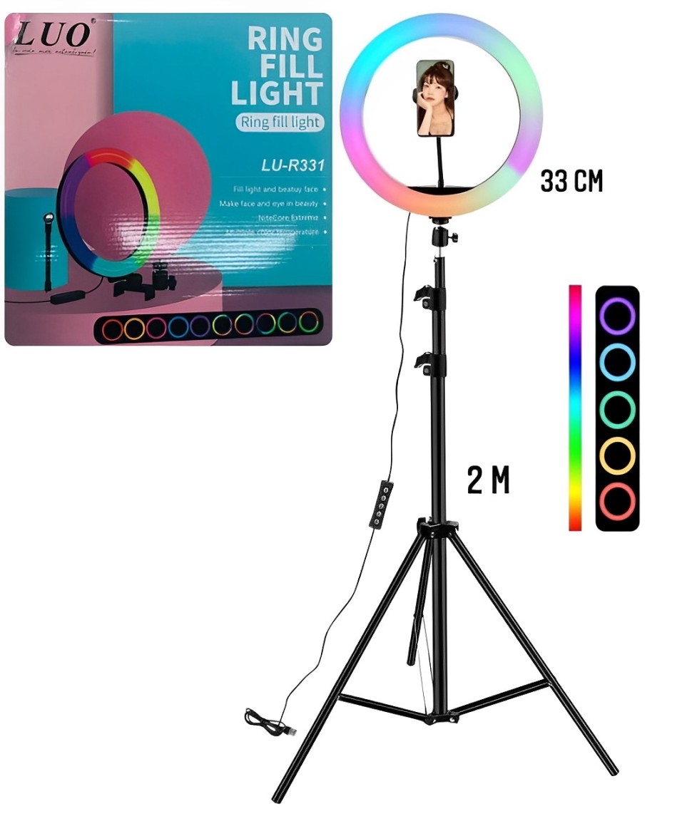 Aro de Luz Colorido con tr�pode 2 metros Luo LU-R331